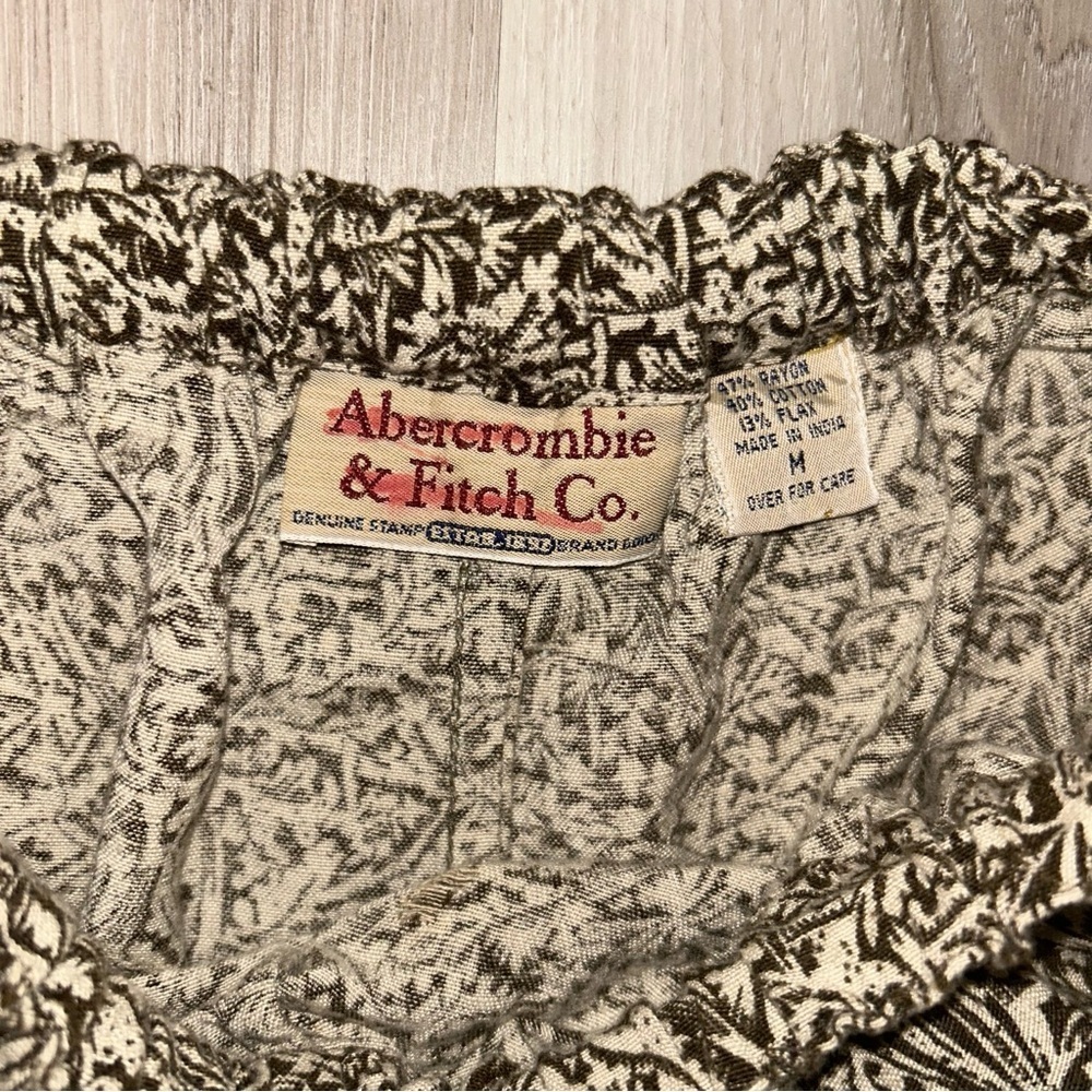 Abercrombie & Fitch 90s/2000s VTG Black and beige floral Patterned Pants - Picture 3 of 3